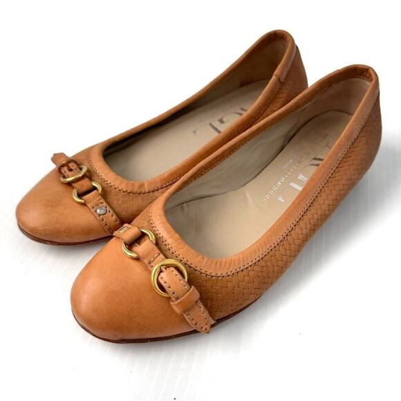 AGL attilio giusti leombruni Monika Cap Toe Ballet Flat tan woven size 35 / 5 US - Picture 4 of 13